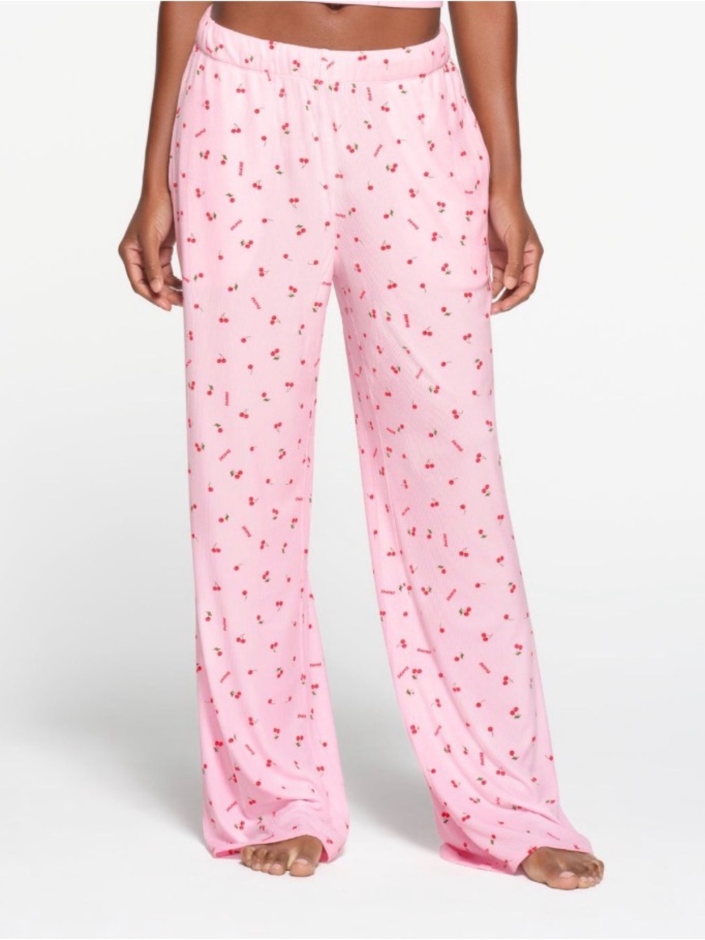 Skims Pink Cherry-Print Long Sleeve Pajama Set - Picture 7 of 7